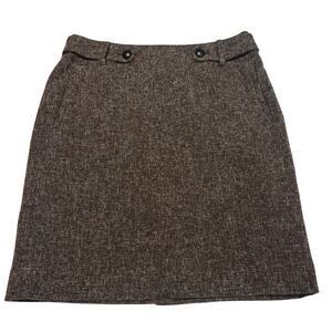 Banana Republic Brown Tweed Wool Blend Mini Skirt Size 8 Lined Career